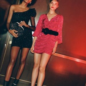 Zara pink ruched dress